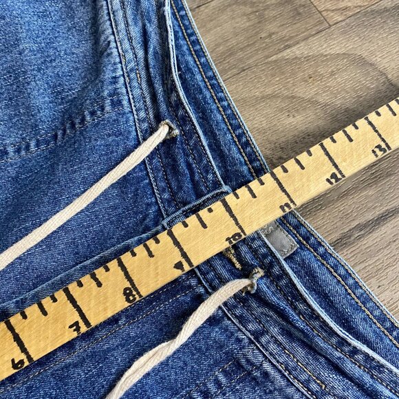 Vtg G.H. Bass & Co High Waist Vintage Denim Short Drawstring Waist Large Pockets - Picture 5 of 6